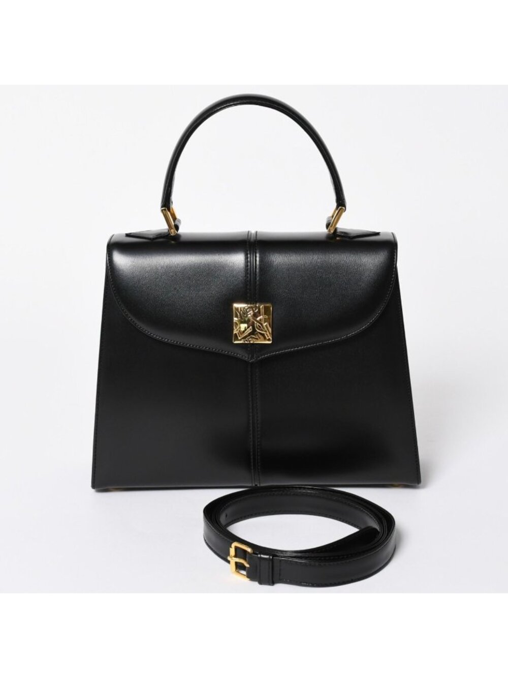 Saint Laurent Handbag 2-Way Bag Calfskin Black Gold